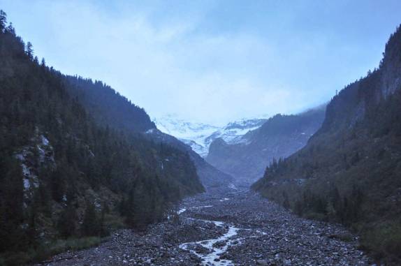 Um dos antigos caminhos de lava provenientes do Mount Rainier, no estado de Washington, oeste dos Estados Unidos